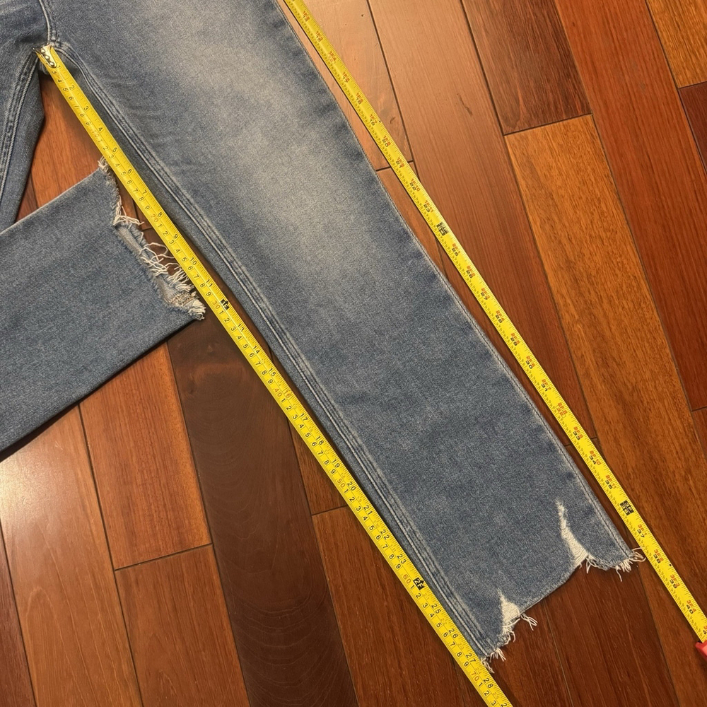 NWT Paige Cindy High Rise Straight Jeans Size:26 Distressed Raw Hem Cropped - Picture 10 of 16